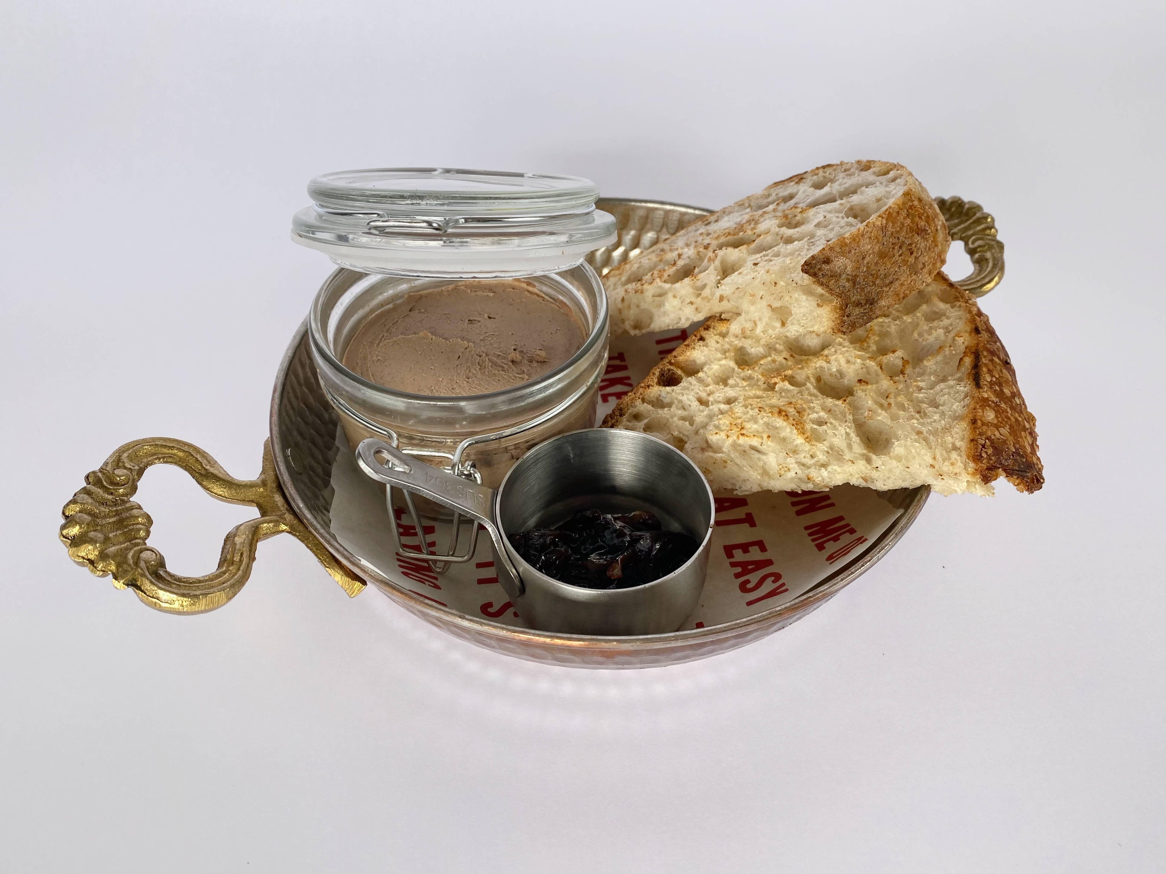 Chicken liver pate with onion jam and craft tartine bread